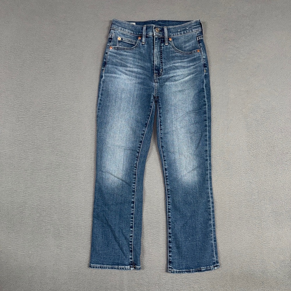 Gap Jeans Womens 2 Blue Kick Fit High Rise Stretch Distressed Denim Flare Hem